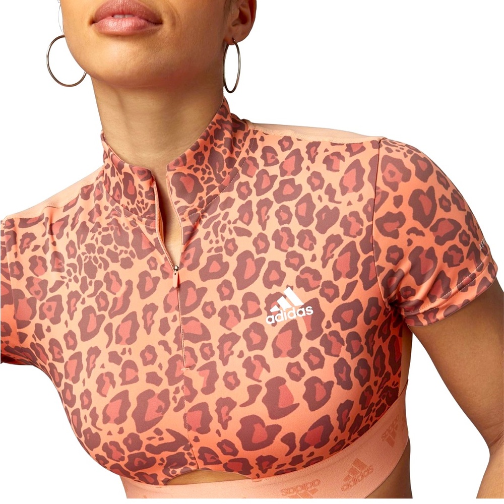 Hyperglam Crop zip tee Adidas cheetah 1